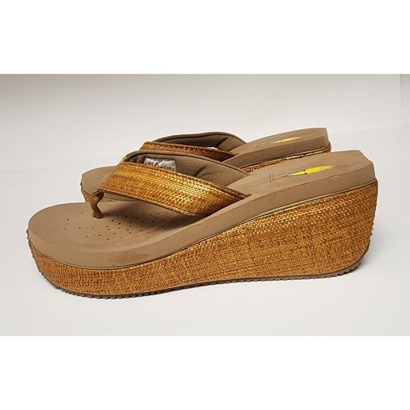Volatile Bahama Wedge Women's Brown Casual Sandals Size 9 - Picture 1 of 11